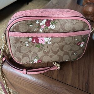 Coach Pink and Brown Crossbody Bag